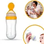 GOODMUNCHKINS Silicone Spoon Food Feeder for Toddlers Food Grade Silicone Bottle 90ml BPA Free (Yellow), 8 image