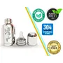 Goodmunchkins Stainless Steel Baby Feeding Bottle 304 Grade Steel for Infants/Toddlers Jointless No Leakage (150ml Blue), 4 image
