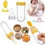 GOODMUNCHKINS Silicone Spoon Food Feeder & Fruit Feeder for Toddlers Food Grade Silicone Bottle 90ml and Nipple BPA Free Combo Pack of 2 Items, 2 image
