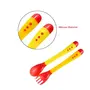 Safe-O-Kid - Extra Safe Heat Sensitive Spoon Fork Set Red & Yellow Pack of 1, 4 image