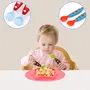 Safe-O-Kid Pack of 1 BPA Free Extra Safe Silicone Feeding/Training Spoon with Box for Baby- Blue & Orange, 2 image