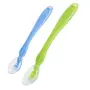 Safe-O-Kid Soft Silicone Tip Spoons Set Box (2 Spoons) Blue & Green, 4 image