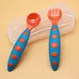 Safe-O-Kid Pack of 4 BPA Free Extra Safe Silicone Feeding/Training Spoon with Box for Baby- Blue & Orange, 5 image