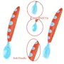 Safe-O-Kid Pack of 4 BPA Free Extra Safe Silicone Feeding/Training Spoon with Box for Baby- Blue & Orange, 6 image