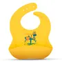 LuvLap Silicone Baby Bib for Feeding & Weaning Babies & Toddlers, Waterproof, Washable & Reusable, Non Messy Easy Cleaning, No Bad Odour, Adjustable Neckline with Buttons (Yellow)
