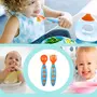 Safe-O-Kid Pack of 4 BPA Free Extra Safe Silicone Feeding/Training Spoon with Box for Baby- Blue & Orange, 4 image