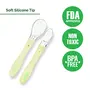 Luvlap Fun Club Baby Silicone Spoon Set BPA Free FDA Approved 2 pcs Green & Pearly Food & Fruit Nibbler, 3 image