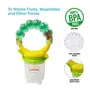 Luvlap Fun Club Baby Silicone Spoon Set BPA Free FDA Approved 2 pcs Green & Pearly Food & Fruit Nibbler, 6 image