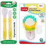Luvlap Fun Club Baby Silicone Spoon Set BPA Free FDA Approved 2 pcs Green & Pearly Food & Fruit Nibbler