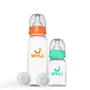 Mylo Baby Feeding Bottle (125ml + 250ml) for New Born Baby | Anti Colic & BPA Free Feeding Bottles | Feels Natural Baby Bottle | Easy Flow Neck Design- Sea Green + Zesty Orange