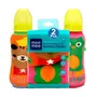 Mee Mee Soft Plush Stretchable Baby Feeding Bottle Cover with Cute Animated Overall Print (Pk-2) Multicolour
