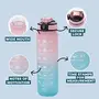 Kuber Industries Motivational Water Bottle with Time Marker | Sipper Water Bottle for Kids & Adults with Straw | For Gym, Home, Office & School | Pink Blue -1 L, 6 image