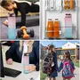 Kuber Industries Motivational Water Bottle with Time Marker | Sipper Water Bottle for Kids & Adults with Straw | For Gym, Home, Office & School | Pink Blue -1 L, 5 image