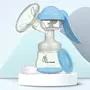 R for Rabbit First Feed Cozy Manual Breast Pump for Mothers with 2 Level Suction Adjustment, Soft and Gentle Silica Pad, Anti-Back Flow Compact Design, 1 Year Warranty (Blue)