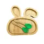 Littlecherrymom BUNNY BAMBOO SUCTION PLATE (with fork and spoon) 540 Gm