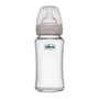 Chicco Well-Being Glass Feeding Bottle for Babies (240ml Medium Flow) | Premium Borosilicate Glass for High Durability | Elongated Teat for Correct Latch | Comes with Anti-Spill Cap | BPA Free