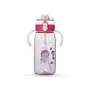 Attro Teddu 550ml Cute and Convenient Cartoon Printed Kids Tritan Water Bottle with 2 Side Handles Strap & Straw Lid BPA-FreeLeak-Proof-Perfect for SchoolSports and Travel-Pink