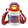 Attro Spike Kids 670ml Water Bottle with Straw Lid & Nylon Strap BPA Free Leak Proof Ideal for Toddlers - Red