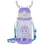 SKYTONE Cute Kids Water Bottle with Sipper Water Bottle for kids Sipper Bottle for Kids - Anti-leak Cartoon Kids Water Bottle for Kids (600 ML) (Purple)