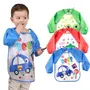 BabyGo Washable 3 Pcs Long Sleeve Bibs Waterproof Baby Bibs Toddler Sleeved Bib Baby Smock for Eating Feeding 6-24 Months (Multicolor)