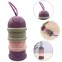SYGA 3 Layer Cute Bear Portable Baby Food Milk Powder Storage Box Bottle Container_Purple (Design May Very), 4 image
