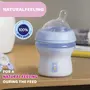 Chicco Natural Feeling Feeding Bottle for Babies 150ml (0+ Months) |Mother Breast Like Teat| Soft Silicon Anti-Colic Teat | Angled Teat Suitable for Newborns | with Anti-Drip Cap | BPA Free (Blue), 4 image