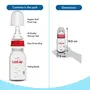 LuvLap Essential Slim Neck Glass Feeding Bottle 125ml 0m+/Babies Upto 3 Years Made of Borosilicate Glass BPA Free Ergonomic Shape is Easy to Hold with Anti Colic Nipple Pack of 2 White & Red, 4 image