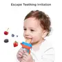 R for Rabbit First Feed Bunny Food Nibbler Soft Silicon Chewing Fruit Feeder with Extra Mesh for Babies | Baby Veggie Teether | Hygenic & BPA Free | Pacifier for Infant 3+ Months (Orange-Blue), 3 image