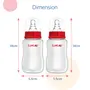 LuvLap Baby Essential Slim Neck Feeding Bottle 125ml Plain with anti Colic Nipple New Born / Infants / Toddler upto 3 years BPA Free Pack of 2 Red, 6 image