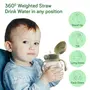 LuvLap Baby Bite Resistant Soft Silicone Straw Sipper Cup with Handle with Weighted Straw Sippy Cup with Anti Spill Lock BPA Free 6m+ 300 ml Green, 4 image