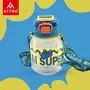 Attro Spike Kids 670ml water Bottle with Straw Lid & Nylon Strap BPA free Leak Proof Ideal for Toddlers - Dark Blue, 7 image