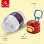 Attro Spike Kids 670ml Water Bottle with Straw Lid & Nylon Strap BPA Free Leak Proof Ideal for Toddlers - Red, 2 image