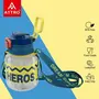 Attro Spike Kids 670ml water Bottle with Straw Lid & Nylon Strap BPA free Leak Proof Ideal for Toddlers - Dark Blue, 3 image