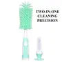 Heart Home Bottle Brush | Long Handle Bottle Brush | Silicone Bottle Cleaner Brush Set | Baby Feeding Bottle Cleaning Brush | Nipple Cleaner with Suction Base | Green, 2 image