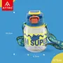 Attro Spike Kids 670ml water Bottle with Straw Lid & Nylon Strap BPA free Leak Proof Ideal for Toddlers - Dark Blue, 4 image