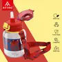 Attro Spike Kids 670ml Water Bottle with Straw Lid & Nylon Strap BPA Free Leak Proof Ideal for Toddlers - Red, 3 image