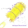 Heart Home Bottle Brush | Long Handle Bottle Brush | Silicone Bottle Cleaner Brush Set | Baby Feeding Bottle Cleaning Brush | Nipple Cleaner with Suction Base | Yellow, 5 image