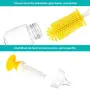 Heart Home Bottle Brush | Long Handle Bottle Brush | Silicone Bottle Cleaner Brush Set | Baby Feeding Bottle Cleaning Brush | Nipple Cleaner with Suction Base | Yellow, 4 image