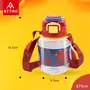 Attro Spike Kids 670ml Water Bottle with Straw Lid & Nylon Strap BPA Free Leak Proof Ideal for Toddlers - Red, 4 image