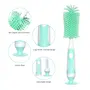Heart Home Bottle Brush | Long Handle Bottle Brush | Silicone Bottle Cleaner Brush Set | Baby Feeding Bottle Cleaning Brush | Nipple Cleaner with Suction Base | Green, 5 image