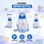 SKYTONE Cute Kids Water Bottle with Sipper Water Bottle for kids Sipper Bottle for Kids - Anti-leak Cartoon Kids Water Bottle for Kids (600 ML) (Blue), 6 image