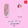 Attro Teddu 550ml Cute and Convenient Cartoon Printed Kids Tritan Water Bottle with 2 Side Handles Strap & Straw Lid BPA-FreeLeak-Proof-Perfect for SchoolSports and Travel-Pink, 5 image