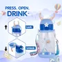 SKYTONE Cute Kids Water Bottle with Sipper Water Bottle for kids Sipper Bottle for Kids - Anti-leak Cartoon Kids Water Bottle for Kids (600 ML) (Blue), 4 image