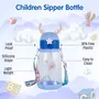 SKYTONE Cute Kids Water Bottle with Sipper Water Bottle for kids Sipper Bottle for Kids - Anti-leak Cartoon Kids Water Bottle for Kids (600 ML) (Blue), 3 image