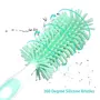 Heart Home Bottle Brush | Long Handle Bottle Brush | Silicone Bottle Cleaner Brush Set | Baby Feeding Bottle Cleaning Brush | Nipple Cleaner with Suction Base | Green, 6 image