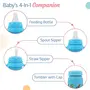 LuvLap 4 in 1 Slim Neck Steel Baby Bottle Cum Sipper with Handle, Made of SS304 Rust Free Steel, BPA Free, Odour Free, Anti Colic Nipple, Spout, Weighted Straw & Cap, Blue, 3M+, 240 ml, 4 image