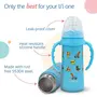 LuvLap 4 in 1 Slim Neck Steel Baby Bottle Cum Sipper with Handle, Made of SS304 Rust Free Steel, BPA Free, Odour Free, Anti Colic Nipple, Spout, Weighted Straw & Cap, Blue, 3M+, 240 ml, 5 image