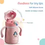 LuvLap Steel Body Soft Silicon Straw Sipper, one Touch Opening, High Grade SS304 Steel, BPA Free, 6m+, Red, 550 ml, 4 image