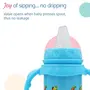 LuvLap 4 in 1 Slim Neck Steel Baby Bottle Cum Sipper with Handle, Made of SS304 Rust Free Steel, BPA Free, Odour Free, Anti Colic Nipple, Spout, Weighted Straw & Cap, Blue, 3M+, 240 ml, 7 image