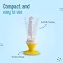LuvLap 2- in -1 Bristle Baby Feeding Bottle Plastic Cleaning Brush&Nipple Cleaner,Grooved Handle with Suction Base,Easy to Clean Bottle Corners for Narrow Neck&Wide Neck Feeding Bottles,Yellow, 7 image